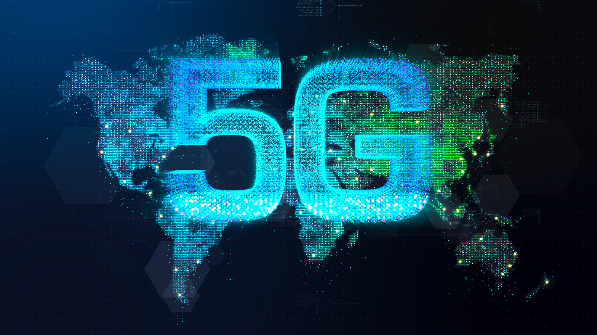 Stylised 5G network visual used by Infovista for network testing analytics